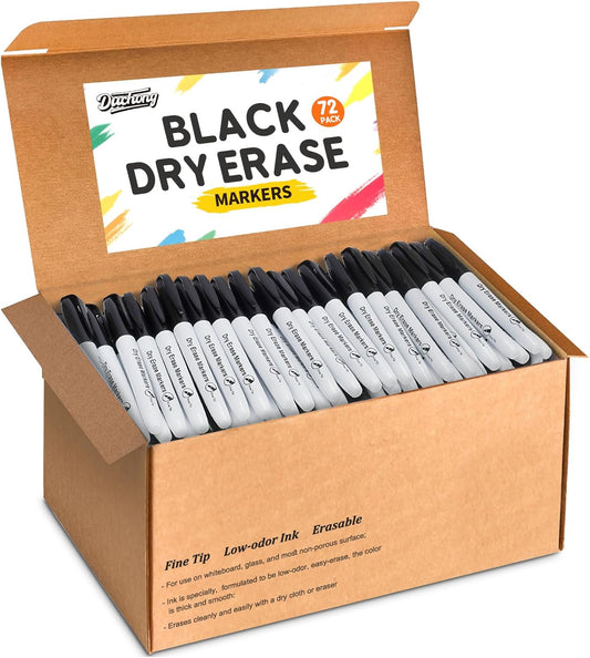 Duchong 72 Count Dry Erase Markers Bulk, 12 Assorted Colors, Fine Tip Whiteboard Markers, Dry Erase Pens Bulk Pack for Classroom Home, Back to School Supplies