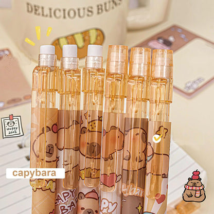 MOZXIRZ 4 Pcs Cute Mechanical Pencils with Top Eraser 0.5mm Cartoon Space Mechanical Pencil School Pencil for Women (6pcs Space)