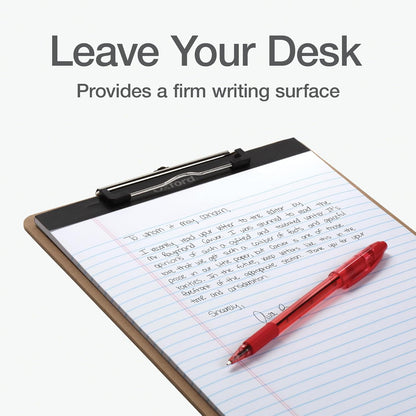 Oxford Brown Clipboards, Metal Clip with Plastic Corners, Writing Surface with Hanging Loop, Brown, 12.5" x 9", 6 Pack (25401)