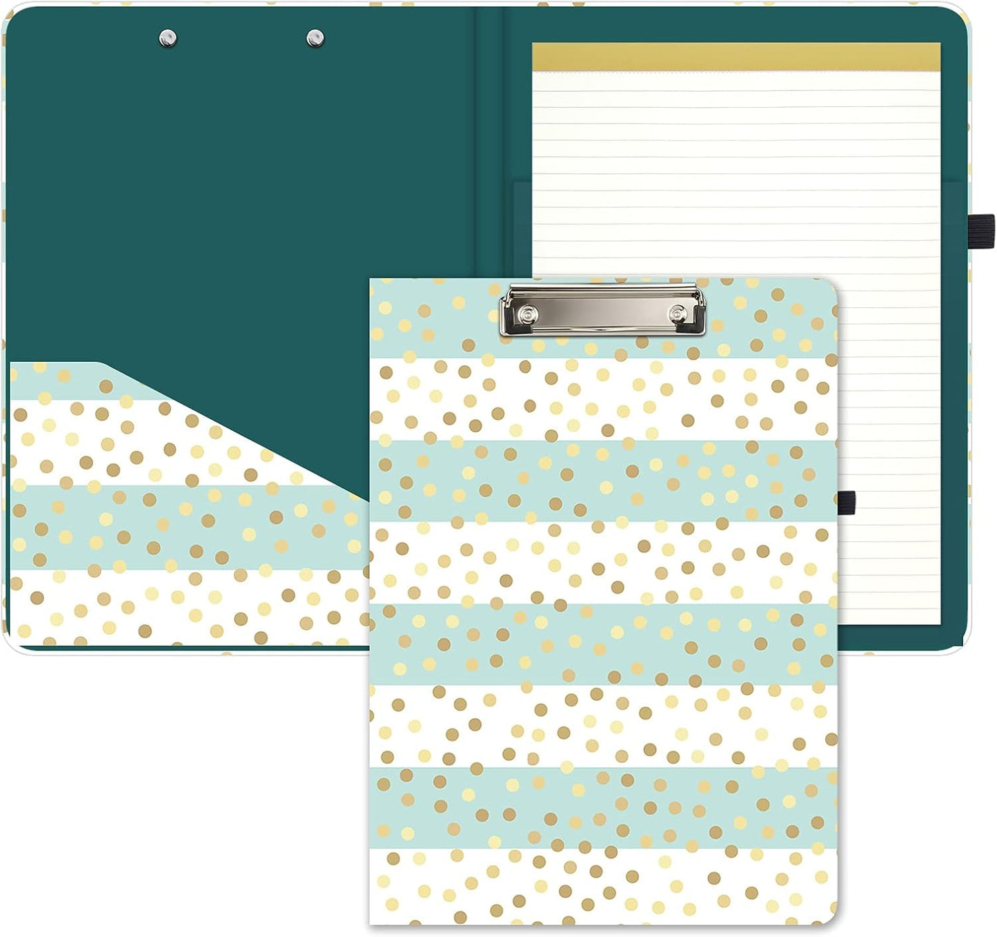 Hongri Clipboard Folio with Refillable Lined Notepad and Interior Storage Pocket for Students, Classroom, Office, Women, Man, Cute Custom Pattern, Size 12.8 x 9.2 in, Classic Flower