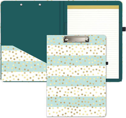 Hongri Clipboard Folio with Refillable Lined Notepad and Interior Storage Pocket for Students, Classroom, Office, Women, Man, Cute Custom Pattern, Size 12.8 x 9.2 in, Classic Flower