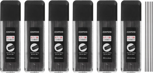 PATIKIL 2160Pcs 0.7 mm Pencil Lead Refills, 360 Dispensers Mechanical Pencil Refills, Medium Thickness Break Resistant Graphite for Writing, Black