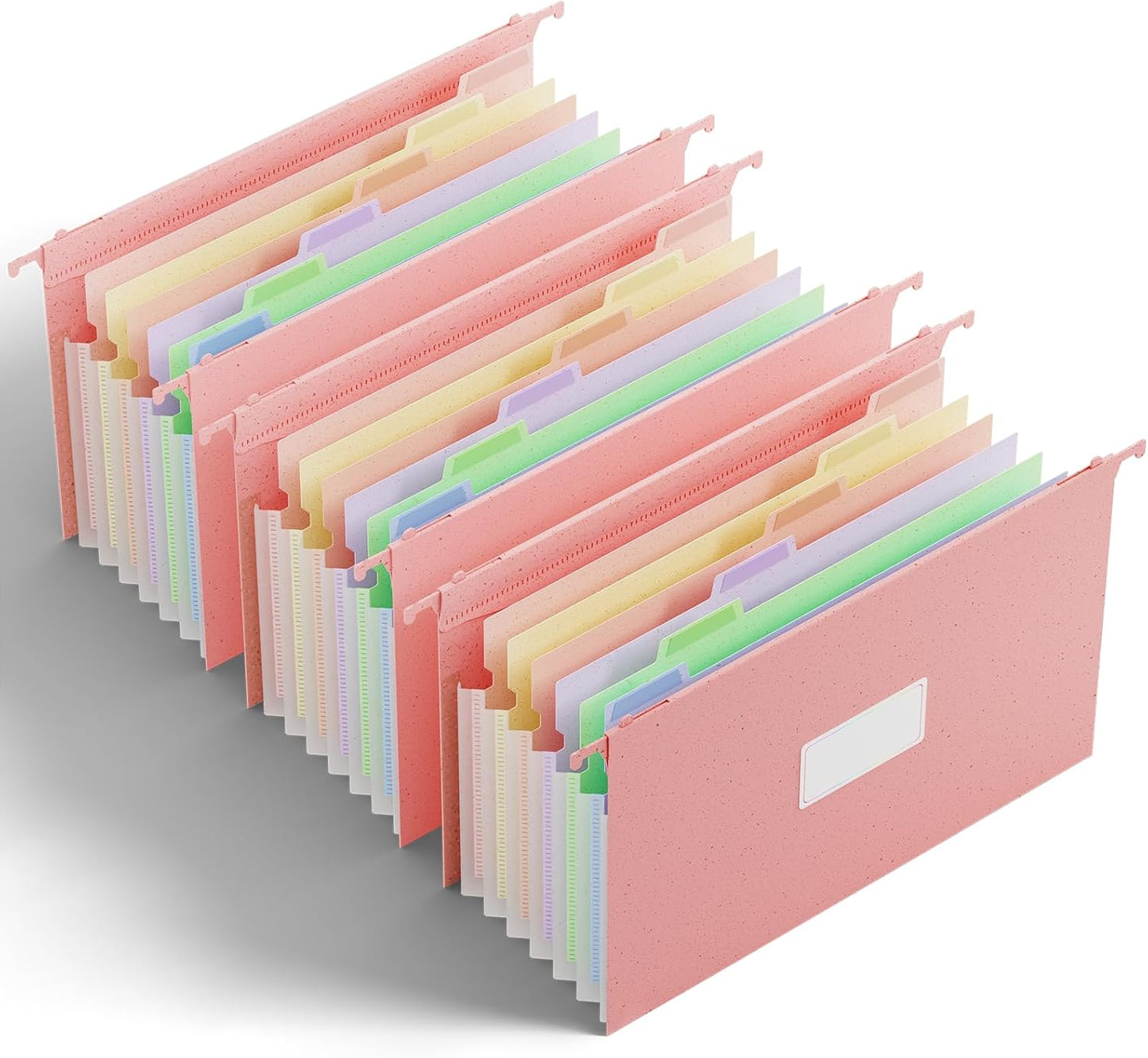 ANSOOK Wheat Straw Expandable Hanging File Folders Legal Size,7 Pockets 1.2" Accordion File Organizer,3 Pack Filing Cabinet Folders with Hooks,Large Capacity File Folder with Tabs,Hang File for Frame