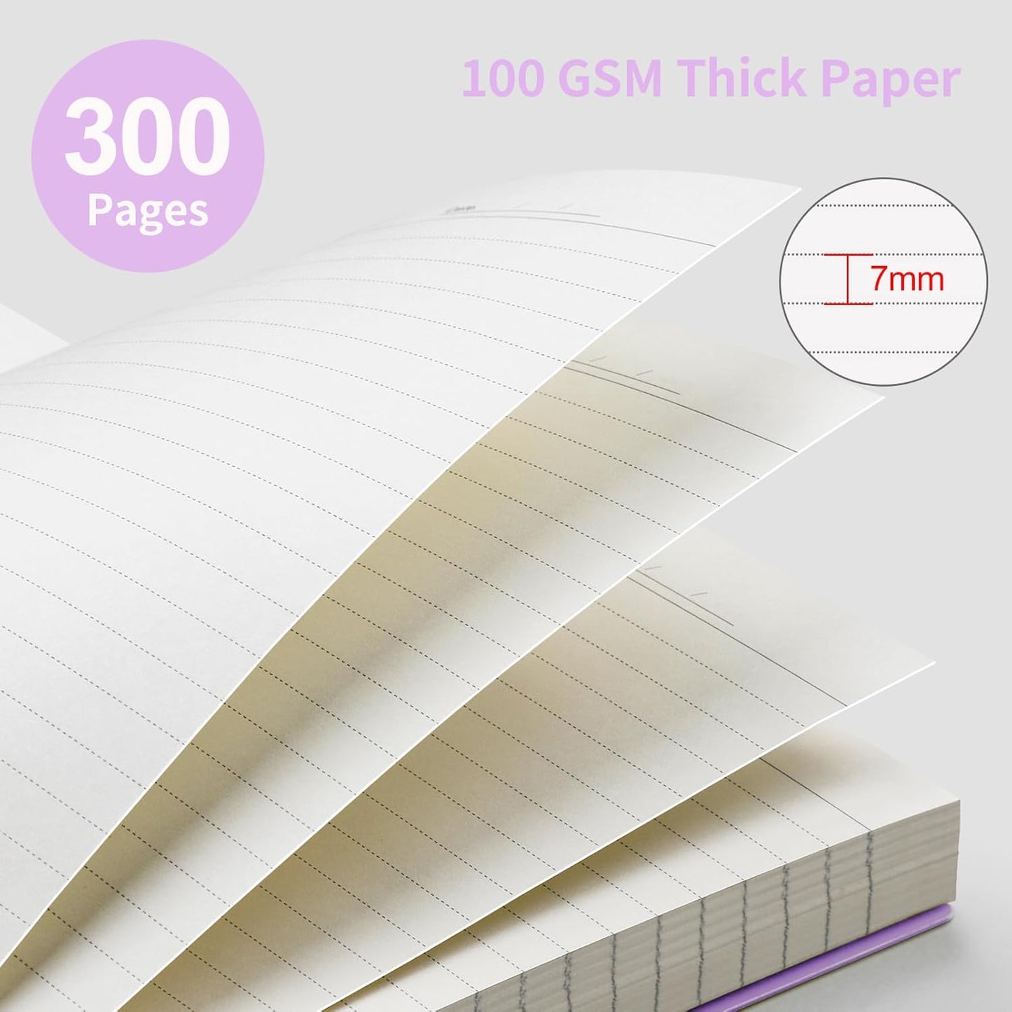 EMSHOI A5 Spiral Notebook College Ruled Lined Journal, Small 5.7" X 8.22", 300 Pages/150 Sheets, 100gsm Thick Paper, Waterproof Hardcover, for Office School Women Men Work Writing Notes, Blue