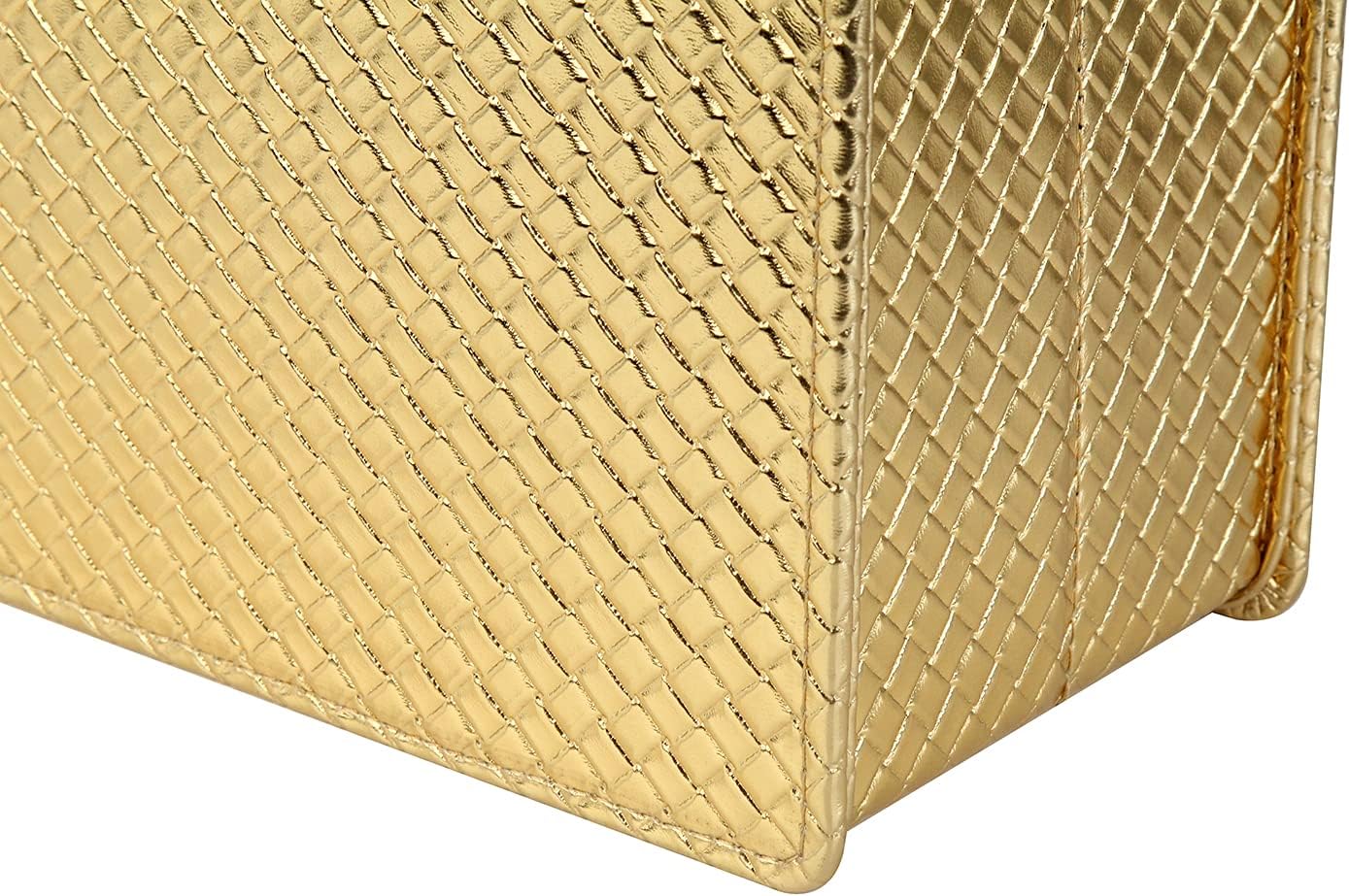 HofferRuffer Magazine Basket Holder, Foldable Magazine Rack, Document File Holder Organizer, File Folder, Newspaper Storage Bin Organizer for Home or Office (Brown)