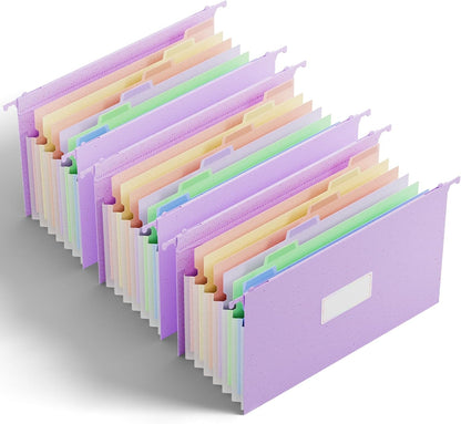 ANSOOK Wheat Straw Expandable Hanging File Folders Legal Size,7 Pockets 1.2" Accordion File Organizer,3 Pack Filing Cabinet Folders with Hooks,Large Capacity File Folder with Tabs,Hang File for Frame