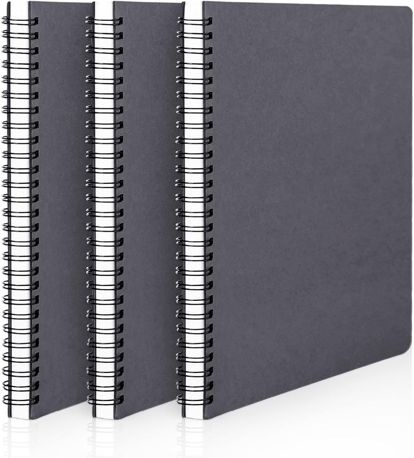 EUSOAR Spiral Notebook, A5 12packs 5.5"X8.3" 120 Pages Lined Travel Writing Notebooks Journal, Memo Notepad Sketchbook, Students College Office Business Subject Diary Ruled Book Journal-Black Cover