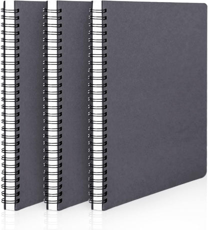 EUSOAR Spiral Notebook, A5 12packs 5.5"X8.3" 120 Pages Lined Travel Writing Notebooks Journal, Memo Notepad Sketchbook, Students College Office Business Subject Diary Ruled Book Journal-Black Cover