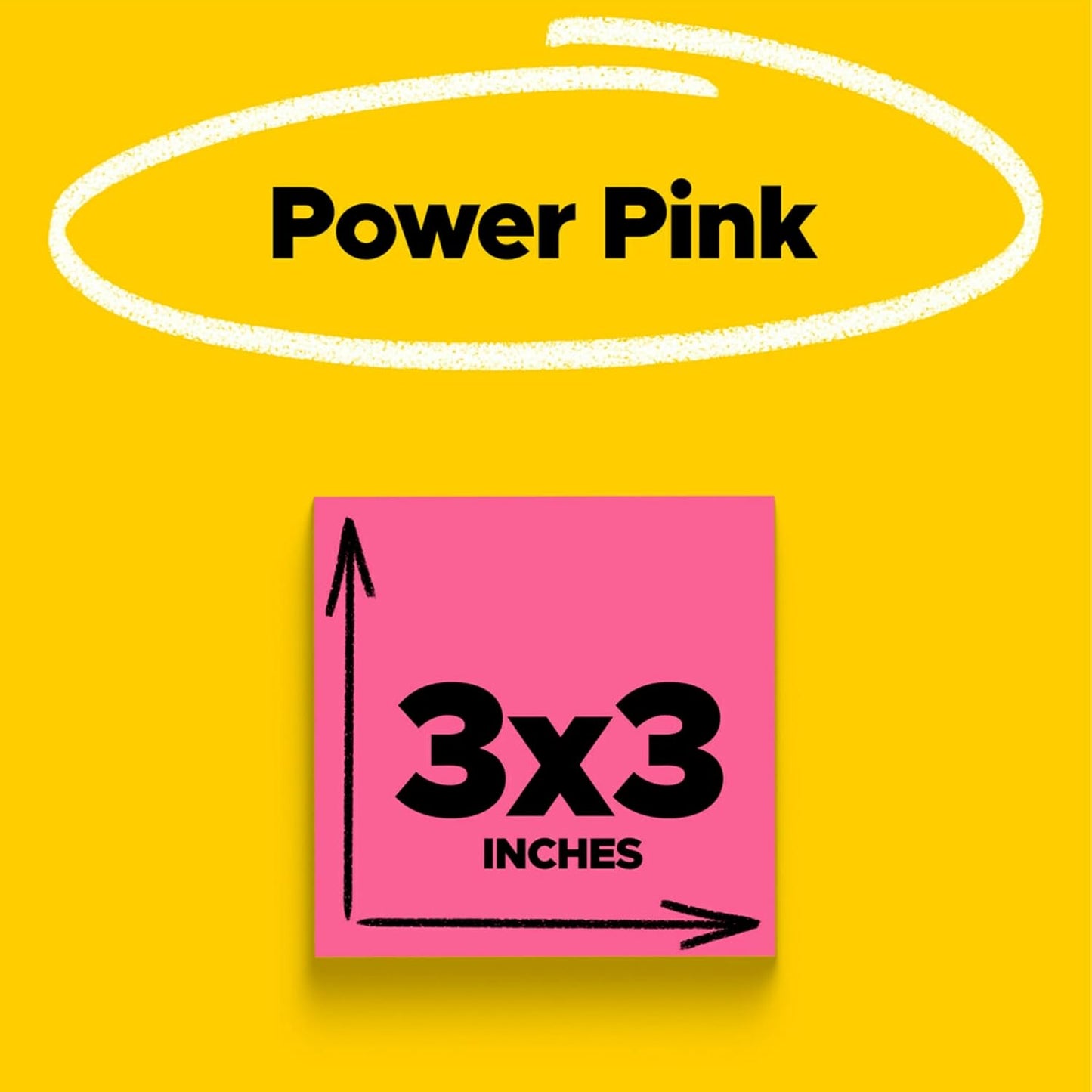 Post-it Super Sticky Notes, 5 Sticky Note Pads, 3 x 3 in., School Supplies, Office Products, for Vertical Surfaces, Monitors, Walls and Windows, First Snow White