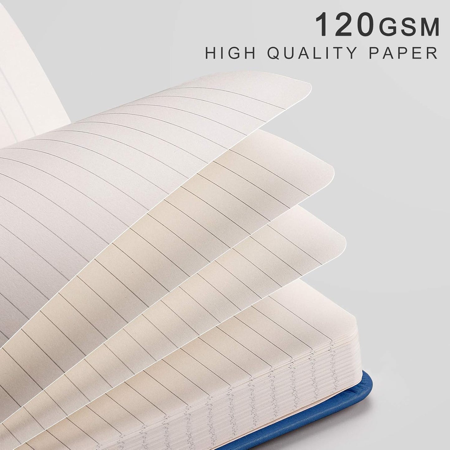 EMSHOI Graph Paper Notebook - 256 Pages A5 Graph Notebook/Journal, Hard Cover, 120gsm Thick Paper, Smooth PU Leather, Inner Pocket, 5.75'' × 8.38''-Black