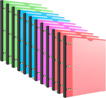 INFUN Telescoping 3 Ring Binder - 4PCS, Portable Plastic 3 Ring Binder with Telescoping Spine, Binders with Foldable Front Cover Holds 8.5"x11" Paper for School, Office, Homes