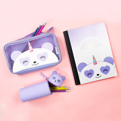 Yoobi College Ruled 8 x 10.5” Spiral Notebook Set – 3-Pack of 1 Subject Notebooks, Pink, Purple & Black Celestial Patterns – 150 Perforated 3-Hole Punched Sheets