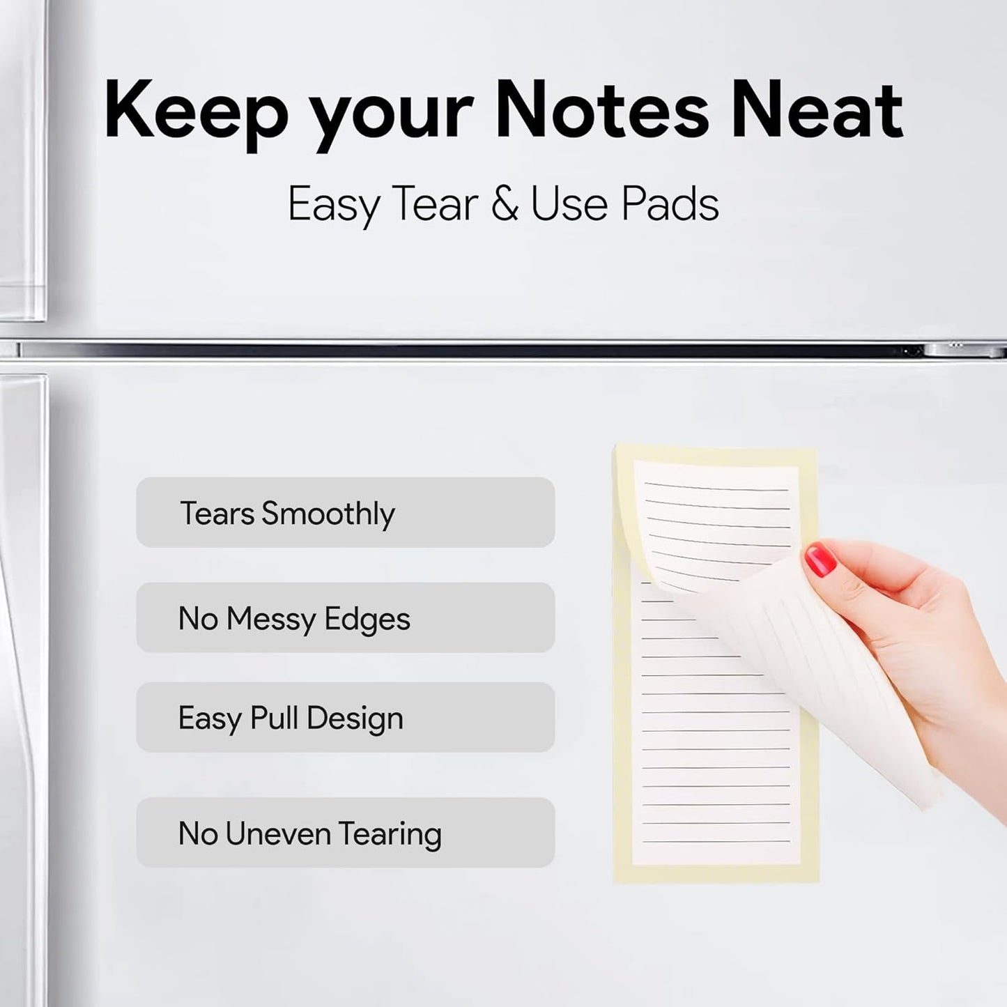 8 Magnetic Notepads – Notepads for Grocery List, Shopping List, To-Do List, Reminders -Strong Magnetic Back- Memo Notepad with Realistic Fruit Designs | 25 Sheets per Pad 7.5 x 3.5 inch (8 Pack)