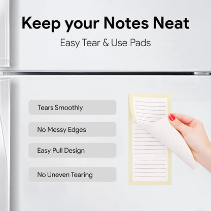 8 Magnetic Notepads – Notepads for Grocery List, Shopping List, To-Do List, Reminders -Strong Magnetic Back- Memo Notepad with Realistic Fruit Designs | 25 Sheets per Pad 7.5 x 3.5 inch (8 Pack)