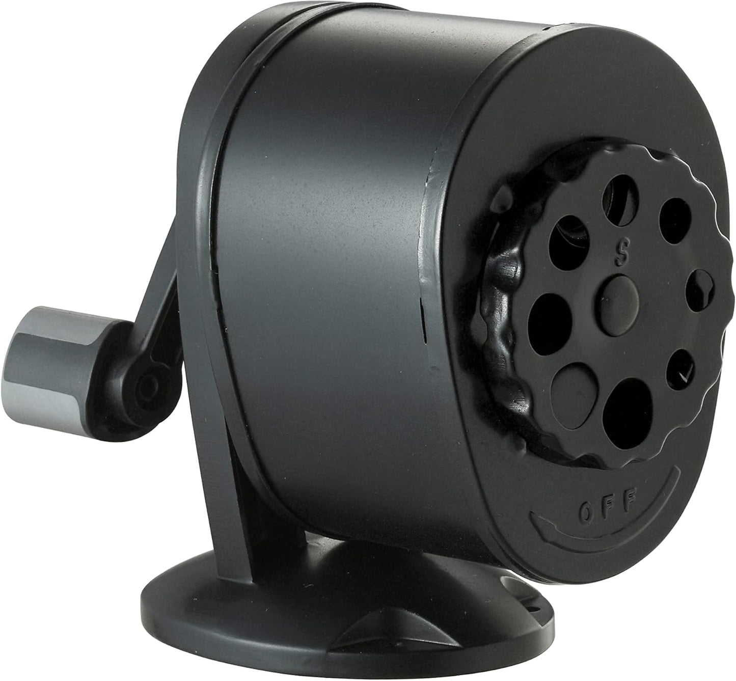 Bostitch Office Wall Mount Manual Pencil Sharpener, 8 Hole Dial, 6X Longer Cutter Life, Vertical or Horizontal Mounting, Black
