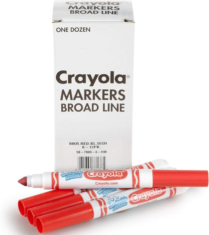 Crayola Washable Markers for Kids - Black (12ct), Bulk Broad Line Markers for School, Classroom Essentials, Teacher Classroom Must Haves for Elementary School
