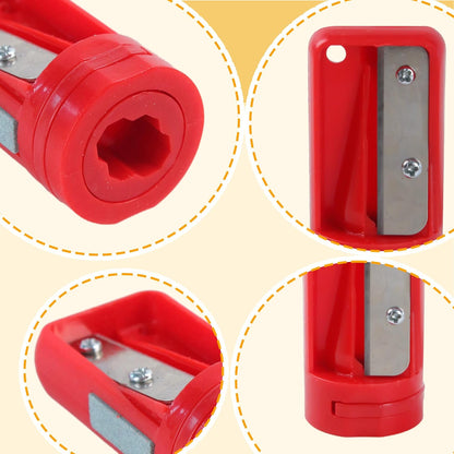 12 Pack Carpenter Pencil Sharpener Portable Manual Pencil Sharpener Cutter Woodworking Pencils Cutter Shaver Narrow Sharpening Tool for Woodworking Tool (Red, Black, Blue)