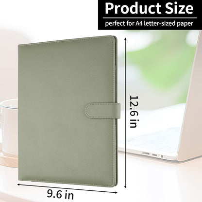 Professional Padfolio with Clipboard, Faux Leather Portfolio Folder Binder, Legal Pad Holder for A4 Letter Size Notepad, Resume, Writing Pad, Ideal Organizer for Business Office Conference, Black