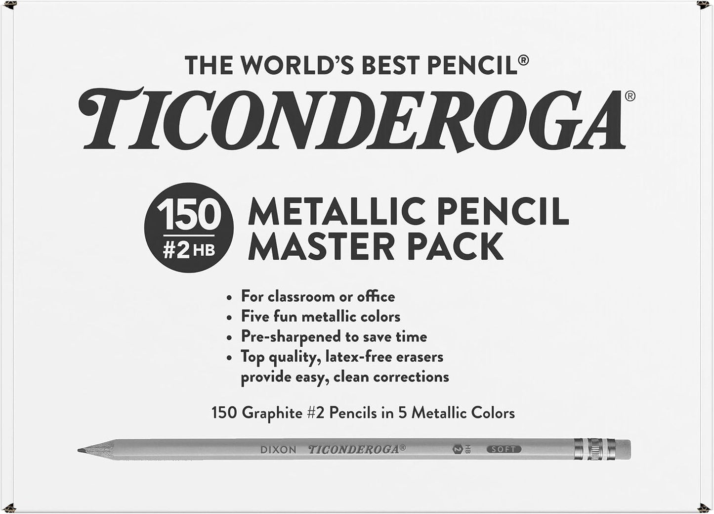 Ticonderoga Wooden Pencils, Pre-Sharpened, 2 HB Soft, Pastel Colors, 18 Count