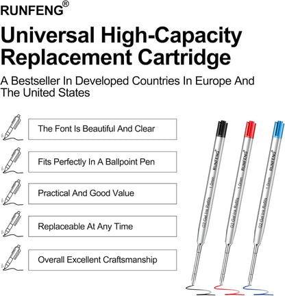 Pack of 10 Replaceable Ballpoint Pen Refills, G2 Gel Ink Refills,1mm Medium Point,Twist Pen Refill,Ball Point Pen Refills,Ink Refills for Pens,Black Ink Refills