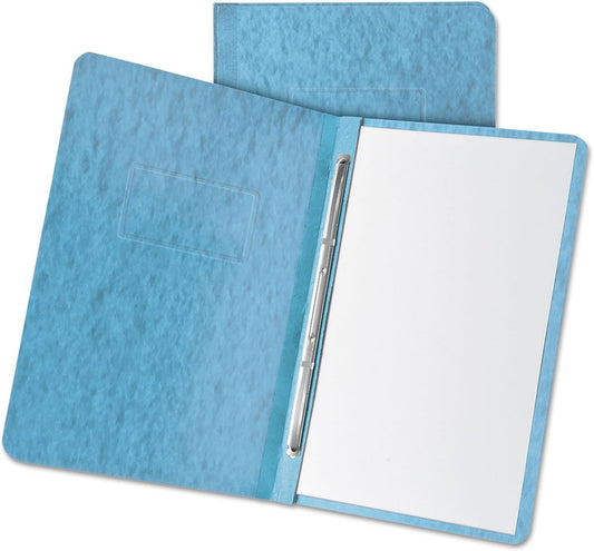 Oxford Heavyweight Pressguard and Pressboard Report Cover W/Reinforced Side Hinge, 2-Prong Fastener, 3" Cap, 8.5 X 11, LGT Blue