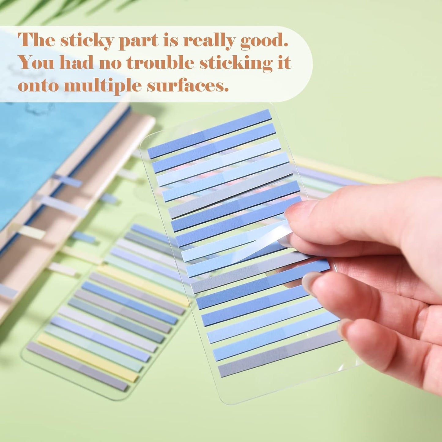 BAYTORY 1380Pcs Transparent Highlighter Tape Reusable, Clear Sticky Tabs for Annotating Books, Long Highlighting Strips Page Markers Index Tabs, Sticky Notes Aesthetic Office School Supplies