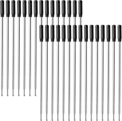 0.7 mm Ballpoint Ink Twist Pen Refills, 15 Pcs Medium Point Metal Smooth Writing Replaceable Ink Refill, Stationery Compatible for Cross Ballpoint Replacement (4.6in M) (Black+Red+Blue, 15)