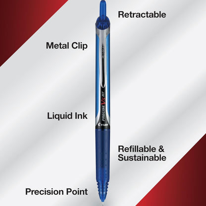 PILOT Precise V5 RT Extra-Fine Premium Retractable Rolling Ball Pens, 0.5mm, Assorted Colors, 8 Count (11890)
