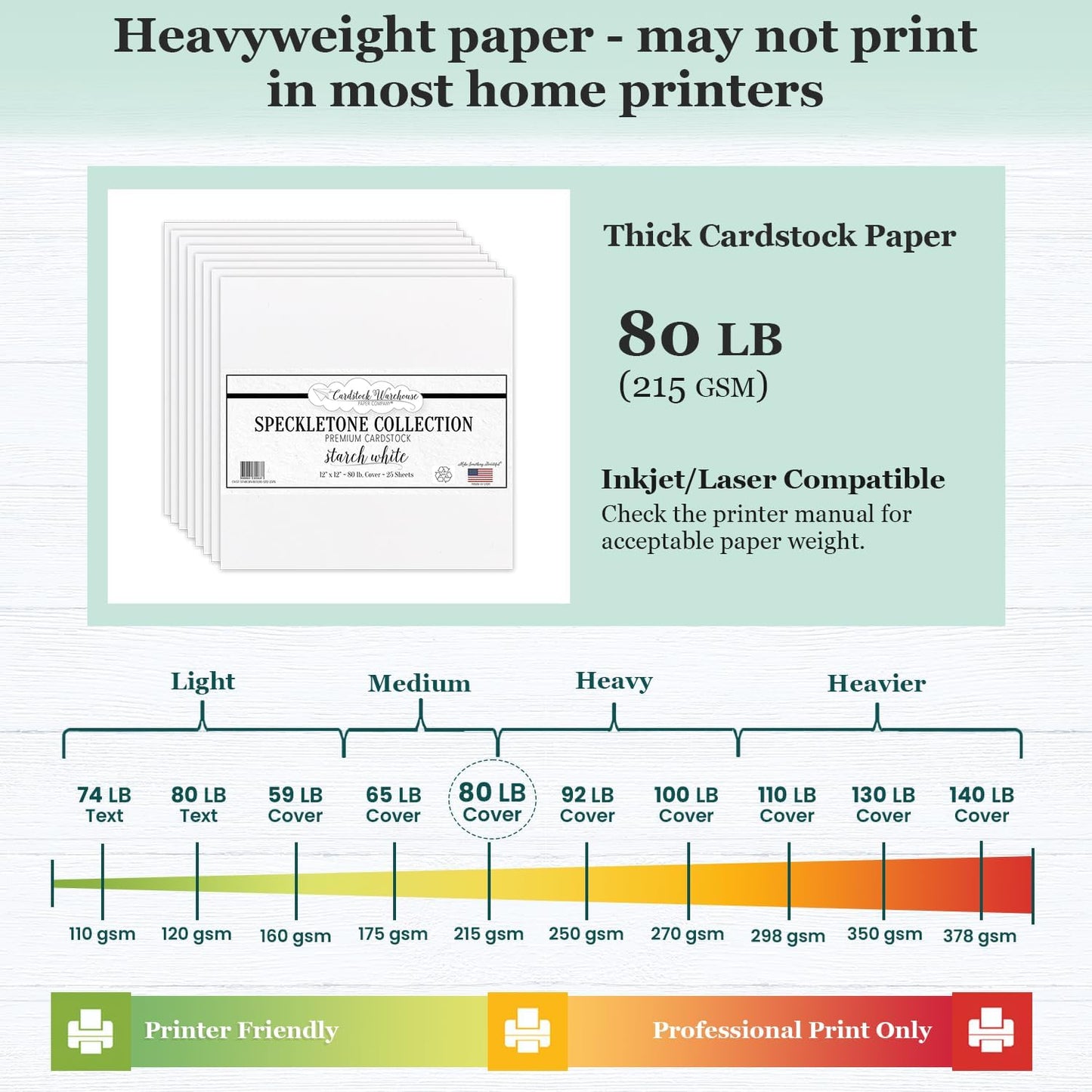Cardstock Warehouse Speckletone Oatmeal Light Brown Card Stock Paper – 25 Sheets, 8.5 x 11", 80 lb/215 gsm – 100% Recycled, Premium Matte Finish for Cardmaking, Printing, Crafts & DIY Projects