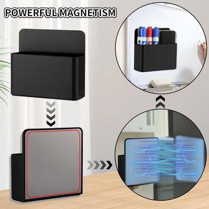 Camelmother 2Magnetic Marker Holder For Whiteboard Dry Erase Marker Holder For Office Refrigerator Fridge Classroom Must (black)