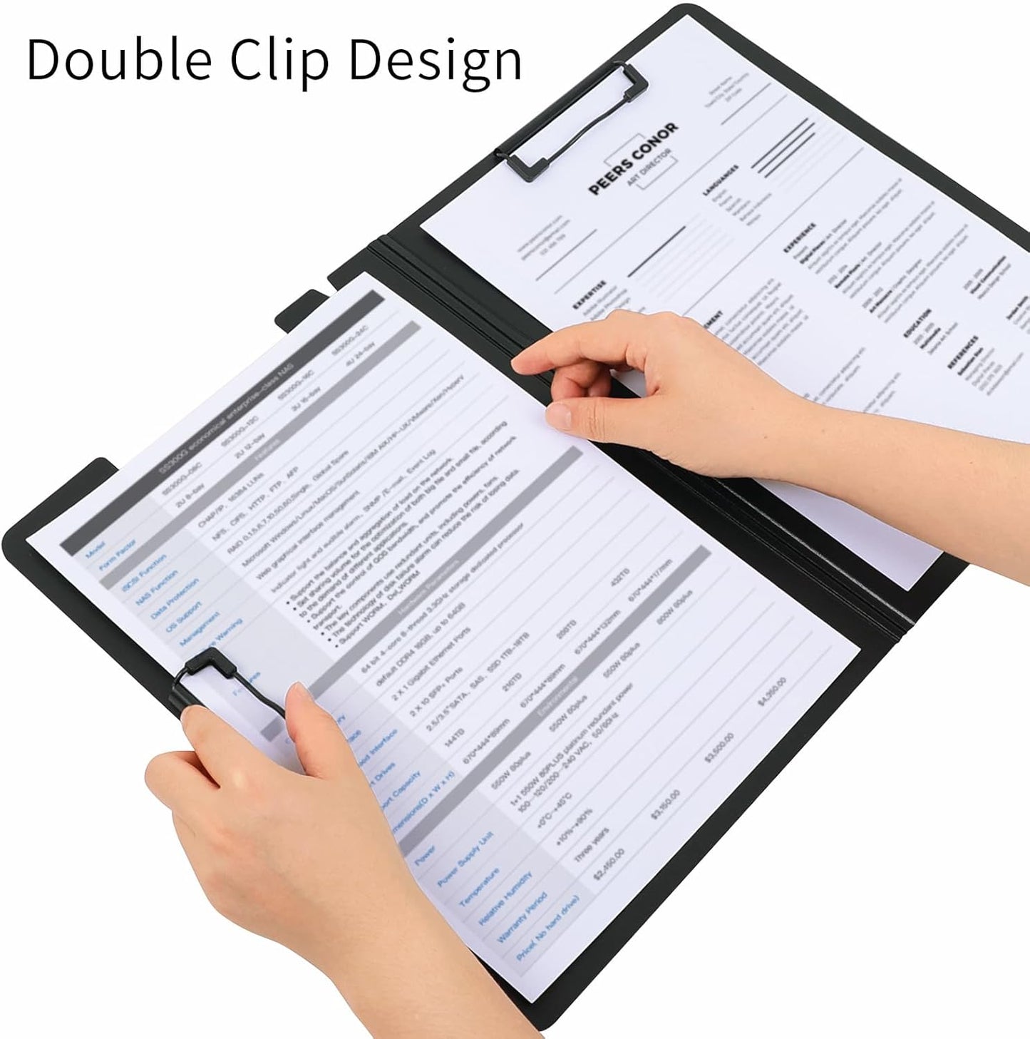 A4 Clipboard Folder,10 Pack Foldable Clipboards with Pocket for Business,Office,School or Restaurant (Black)