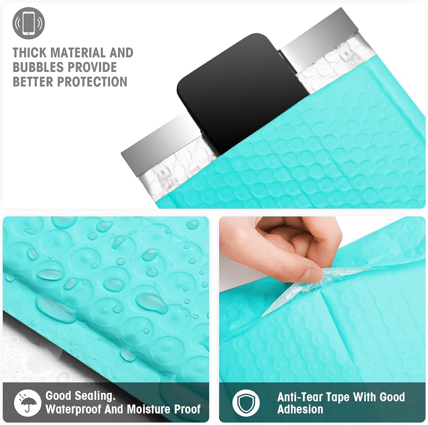 Metronic Bubble Mailers 6x10 Inch 100 Pack Black Usable Size 6x9" Opaque Padded Envelopes Waterproof Bubble Envelopes Cushioning Mailer for Small Business Mailing Makeup Jewelry Gifts