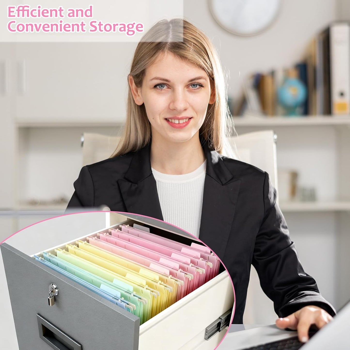 8Pack Plastic 4" Expanding Extra Capacity Hanging File Folder Heavy Duty Letter Size 11.8 x 9.4 inches Filing Cabinet Organizer Accordian Pocket for Legal Office Files Document (Morandi)