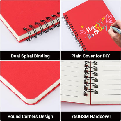 EUSOAR Spiral Notebook, A5 12packs 5.5"X8.3" 120 Pages Lined Travel Writing Notebooks Journal, Memo Notepad Sketchbook, Students College Office Business Subject Diary Ruled Book Journal-Black Cover