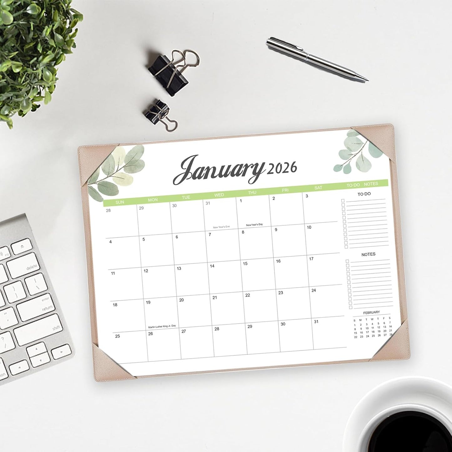 Desk Calendar 2026-2027 with Desk Mat – 22" x 17" Large Desk Pad Calendar Runs from January 2026 to June 2027, Office Supplies Desktop Monthly Calendar for Home & Office