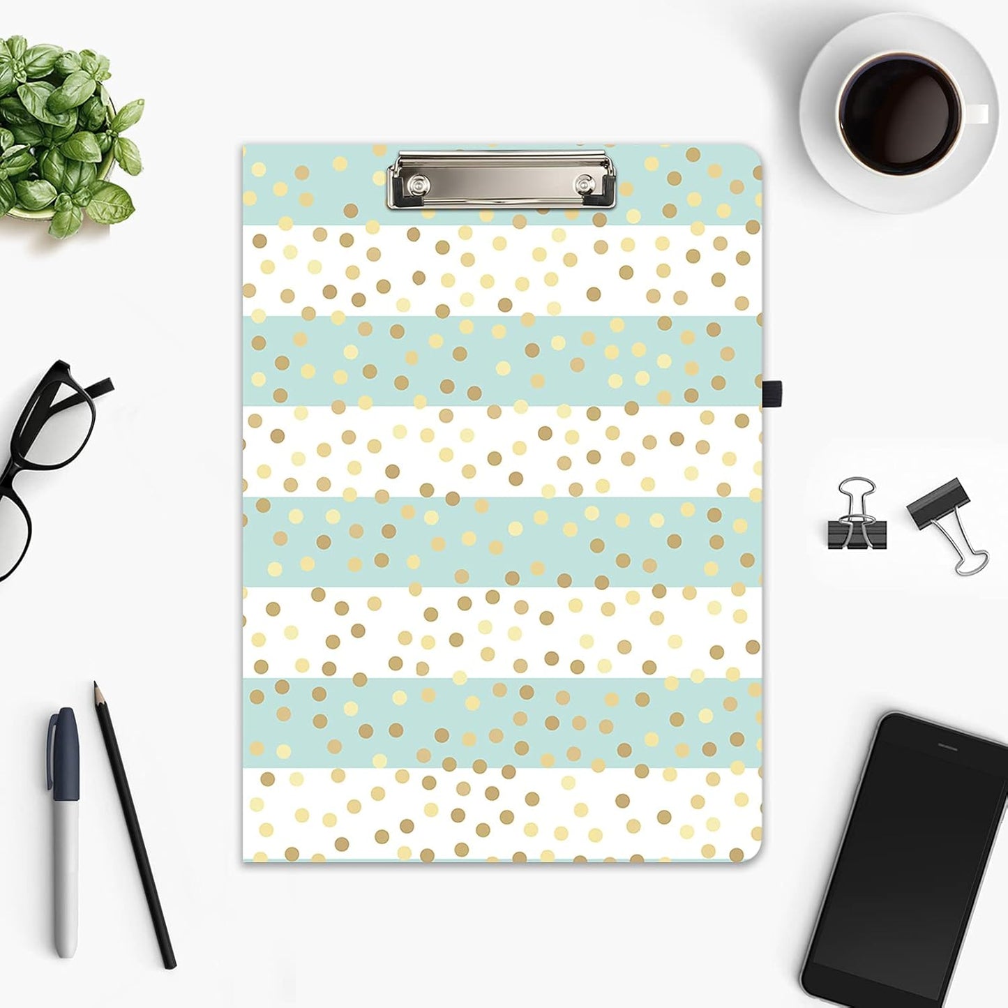 Hongri Clipboard Folio with Refillable Lined Notepad and Interior Storage Pocket for Students, Classroom, Office, Women, Man, Cute Custom Pattern, Size 12.8 x 9.2 in, Classic Flower