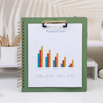 SKYDUE Clipboard Folder with Storage, 6 Dividers with 12 Pockets for Letter Size, Storage Clipboard Folio with Refillable Notepad, Spiral Clipboards Padfolio for Teacher Worker Nurse