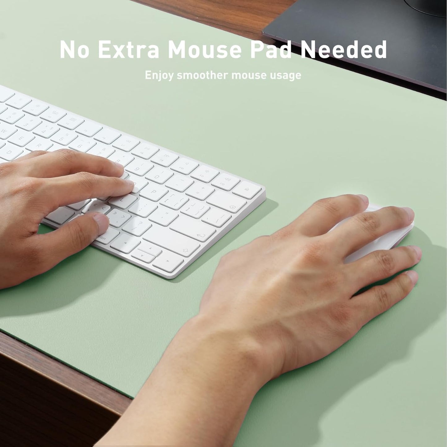 Aothia Leather Desk Pad Protector, Mouse Pad, Office Desk Mat, Non-Slip PU Leather Desk Blotter, Laptop Desk Pad, Waterproof Desk Writing Pad for Office and Home (Black,36" x 17") - Colors A
