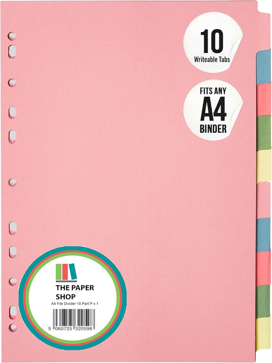 10 Tab Dividers for 3 Ring Binder – 10 Dividers Set with Tabs, Perfect for Organizing Documents, Binder Tab Dividers for Easy Filing