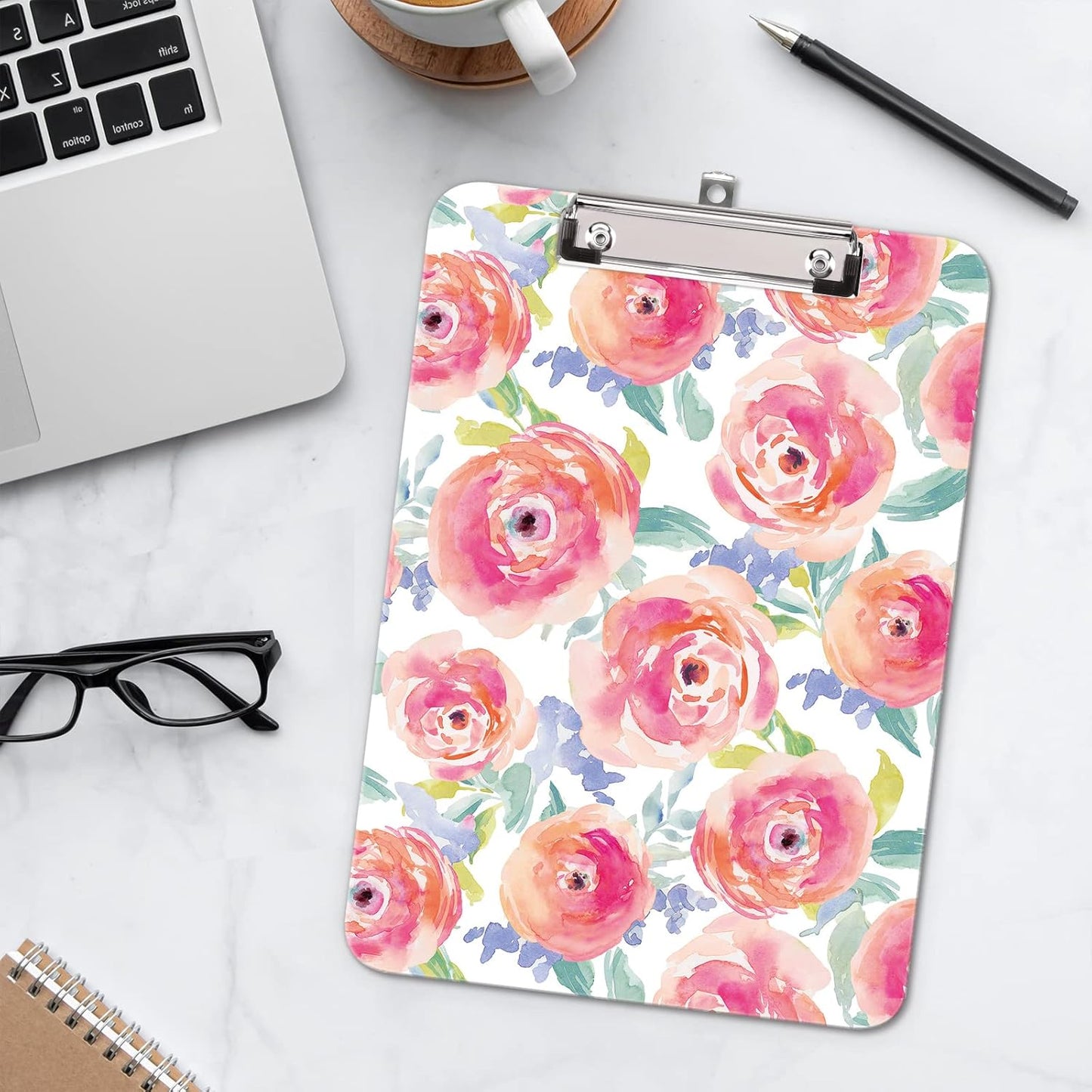 Hongri Plastic Cute Clipboard, Letter Size for Students, Teacher, Woman and Kids, Low Profile Clip, Decorative Pattern, Size 9 x 12.5 in, Dream Marble