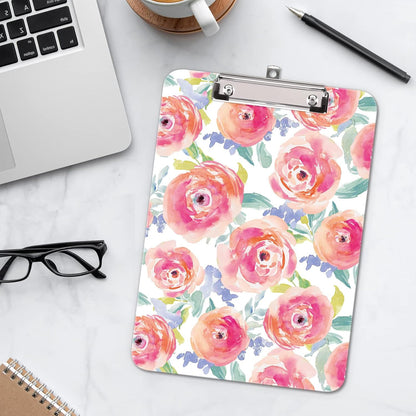 Hongri Plastic Cute Clipboard, Letter Size for Students, Teacher, Woman and Kids, Low Profile Clip, Decorative Pattern, Size 9 x 12.5 in, Dream Marble