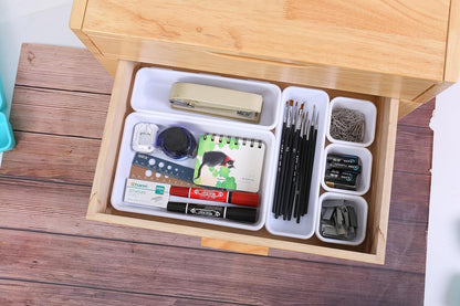 Kutesna 15 PCS Interlocking Desk Drawer Organizer Separator for Office,Bathroom,Kitchen,Makeup（Black）