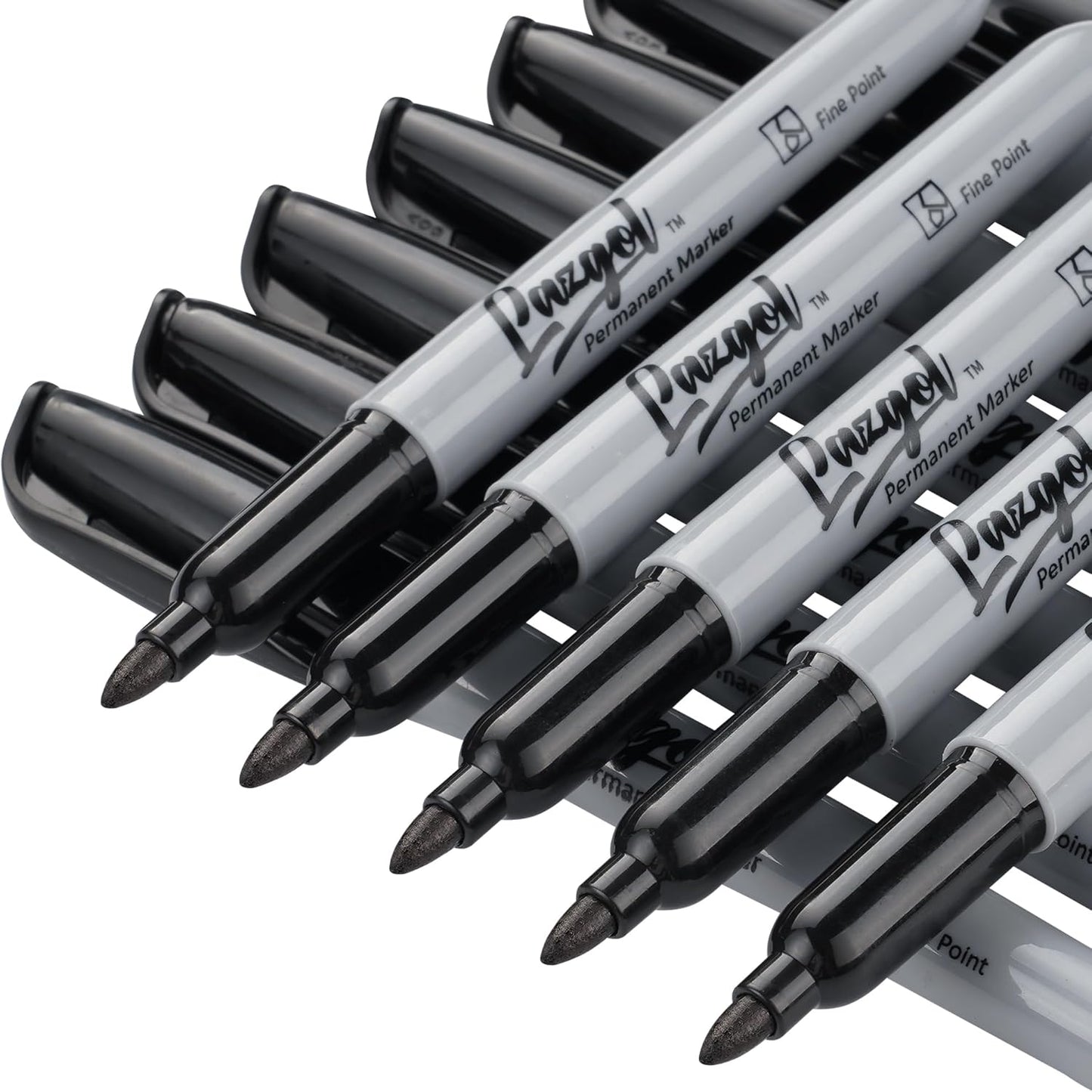LAZGOL Permanent Markers Bulk, 120 Pack Fine Tip Black Permanent Markers, Waterproof Markers, Premium Smear Proof Pens, Quick Drying, Office Supplies for School, Office, Home