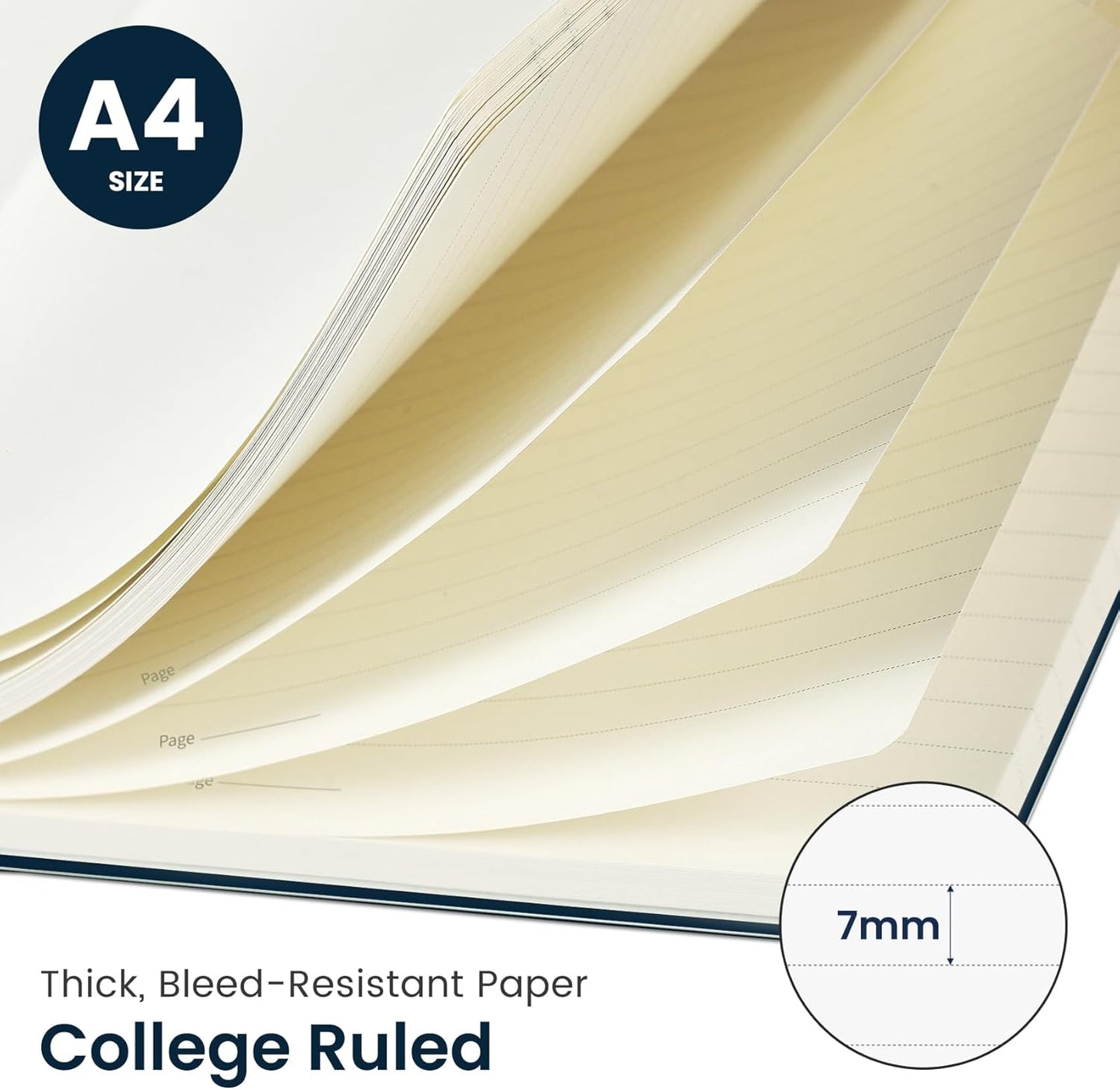 Taja Large Spiral Lined Journal for Women, 8.5" x 11" Notebooks for Work Collge Ruled, A4 Aesthetic Cute Journaling Notebooks for Writing, Plastic Cover, Celestial