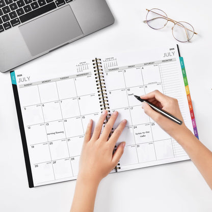 Appointment Book 2026-2027 - Planner 2026-2027, 9" x 11", July 2026 - June 2027, Daily Hourly Planner with 30-Minute Interval, Weekly & Monthly, Colorful Monthly Tabs, Inner Pocket - Black