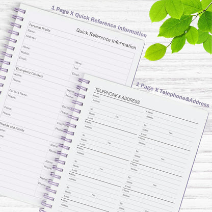 Daily Planner Undated, Asten To Do List Notebook Hourly Schedules Spiral Appointment Planner for Men and Women,PVC Hardcover,Elastic Closure, Inner Pocket 8.3" x 5.8" (Black)