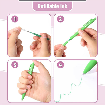 Mr. Pen- Retractable Gel Pens, 12 Pack, Colorful Ink, Fine Point 0.7mm, Fast Dry, Smooth Writing, Cute Pens for Drawing, Writing Planner and School Supplies