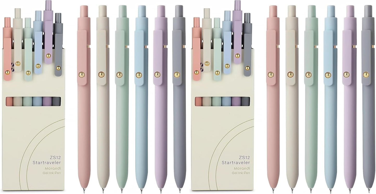 FIOVER 5pcs Gel Pens Quick Dry Ink Pens Fine Point Premium Retractable Rolling Ball Gel Pens Black Ink Smooth Writing for School Office Home
