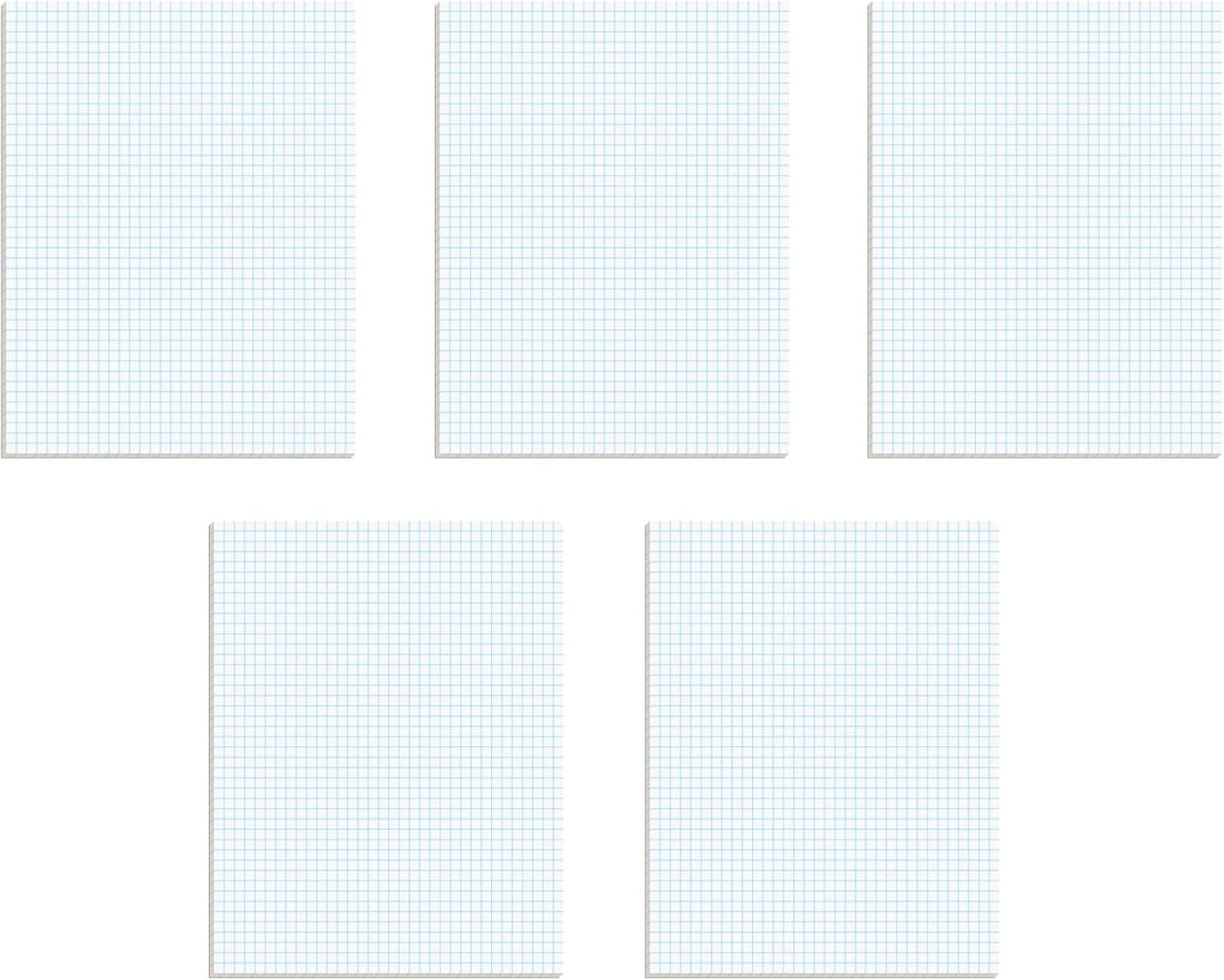 TOPS Graph Pads, Sold in 5 Packs, 8-1/2" x 11", Graph Ruled Paper (4x4), 50 Sheets, Thicker Weight Paper, Glue Top Graphing Pads (33105)