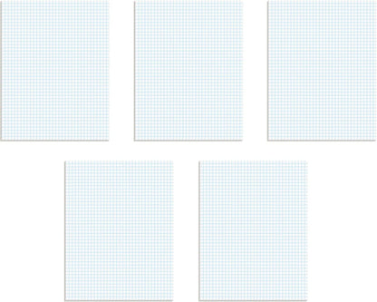 TOPS Graph Pads, Sold in 5 Packs, 8-1/2" x 11", Graph Ruled Paper (4x4), 50 Sheets, Thicker Weight Paper, Glue Top Graphing Pads (33105)